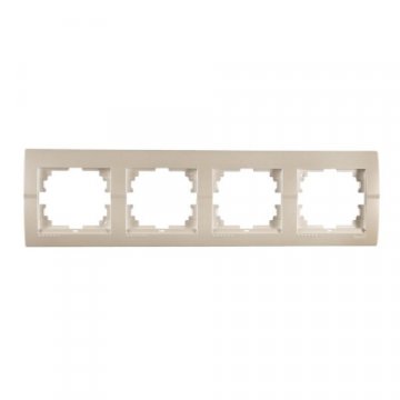 Рамка 4-ая горизонтальная Lezard Deriy белый жемчуг 702-3000-149