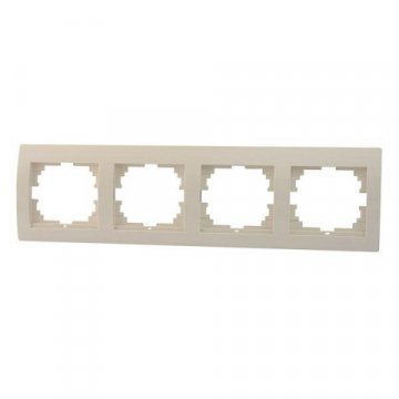 Рамка 4-ая горизонтальная Lezard Deriy кремовая 702-0300-149
