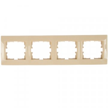 Рамка 4-ая горизонтальная Lezard Karina кремовая 707-0300-149