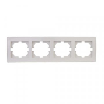 Рамка 4-ая горизонтальная Lezard Rain белая 703-0202-149