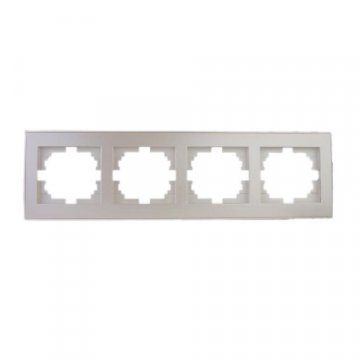 Рамка 4-ая горизонтальная Lezard Rain белый жемчуг 703-3030-149