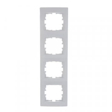 Рамка 4-ая вертикальная Lezard Karina белая 707-0200-154