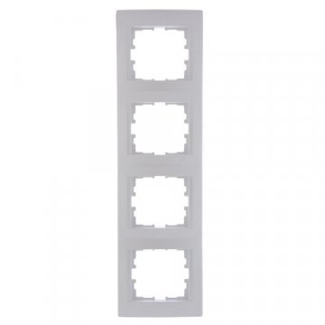 Рамка 4-ая вертикальная Lezard Karina белый жемчуг 707-3000-154
