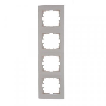 Рамка 4-ая вертикальная Lezard Karina кремовая 707-0300-154