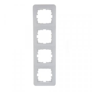 Рамка 4-ая вертикальная Lezard Karina Life белая 708-0200-154