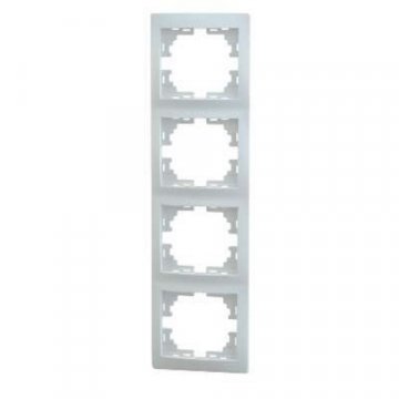 Рамка 4-ая вертикальная Lezard Mira белая 701-0200-154