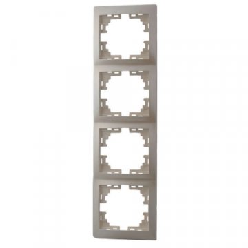 Рамка 4-ая вертикальная Lezard Mira белый жемчуг 701-3000-154