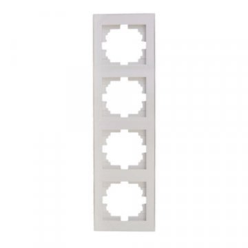 Рамка 4-ая вертикальная Lezard Rain белая 703-0202-154