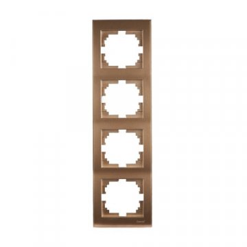 Рамка 4-ая вертикальная Lezard Rain бронза 703-3131-154