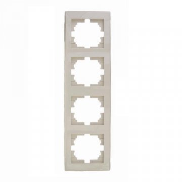 Рамка 4-ая вертикальная Lezard Rain кремовая 703-0303-154