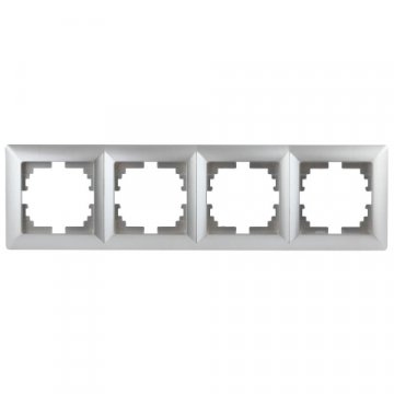 Рамка 4-постовая ЭРА Intro Solo серебро 4-504-03 Б0043426