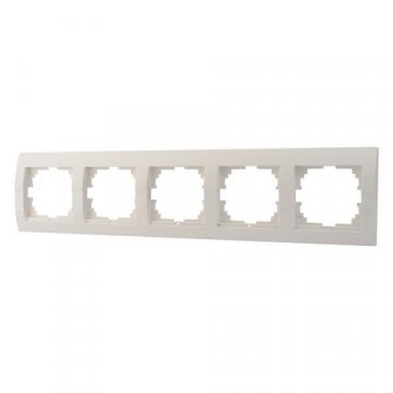 Рамка 5-ая горизонтальная Lezard Deriy белая 702-0200-150