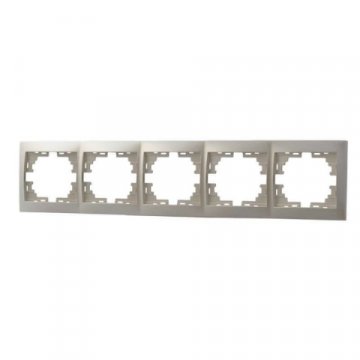 Рамка 5-ая горизонтальная Lezard Mira белый жемчуг 701-3000-150