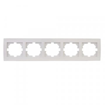 Рамка 5-ая горизонтальная Lezard Rain белая 703-0202-150