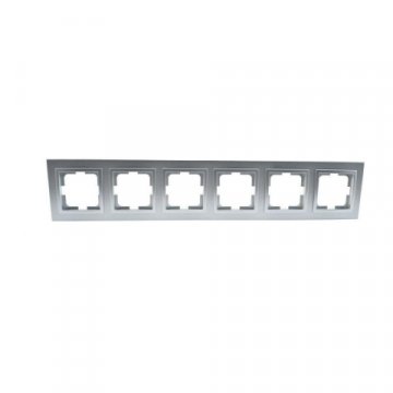 Рамка 6-постовая Mono Electric Despina серебро 102-210000-166