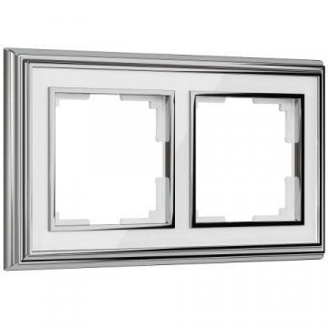 Рамка на 2 поста Werkel хром/белый W0021331 4690389159176