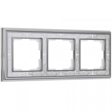 Рамка на 3 поста хром/белый Werkel W0031431 4690389159428