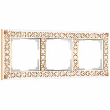 Рамка на 3 поста Werkel Antik белое золото W0031523 4690389158254