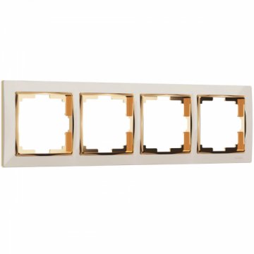 Рамка на 4 поста Werkel Snabb слоновая кость/золото W0041932 4690389160929