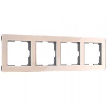Рамка Werkel Acrylic на 4 поста айвори W0042743 4690389190551