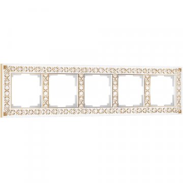 Рамка Werkel Antik на 5 постов белое золото W0051523 4690389158292