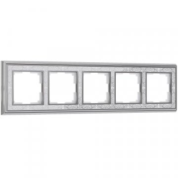 Рамка Werkel на 5 постов Palacio Gracia хром/белый W0051431 4690389159480