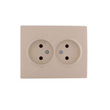 Розетка 2-ая без зазем. Lezard Karina кремовая 707-0300-128B