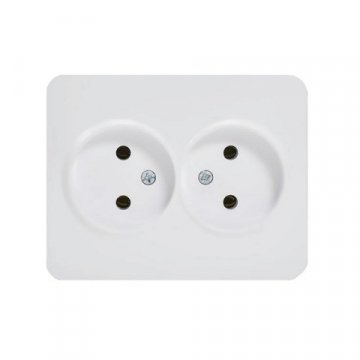 Розетка 2-ая без зазем. Lezard Karina Life белая 708-0200-128B