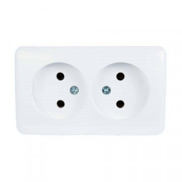 Розетка 2-ая без зазем. Lezard Viola белая 751-0200-128