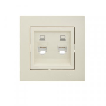Розетка 2-ая компьютерная Lezard Vesna кремовая 742-0388-141