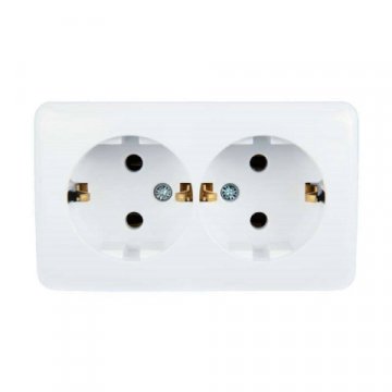 Розетка 2-ая с зазем. Lezard Viola белая 751-0200-127