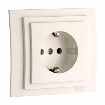 Розетка 2К+З Mono Electric Larissa 16A 250V винтовое подключение слоновая кость 103-010121-117
