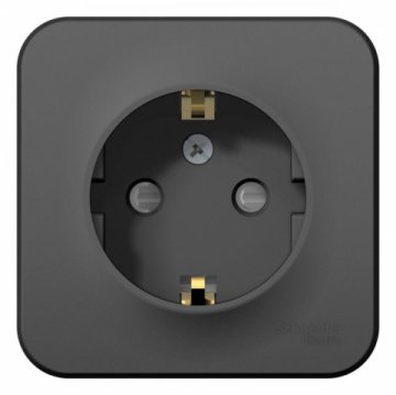 Розетка 2К+З Schneider Electric Blanca 16A 250V со шторками антрацит BLNRA011116