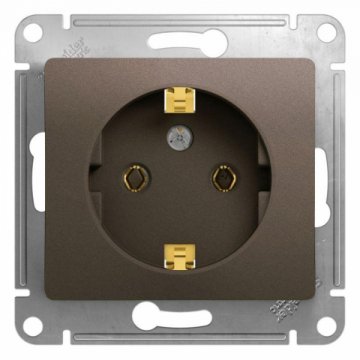 Розетка 2К+З Schneider Electric Glossa 16A 250V шоколад GSL000843