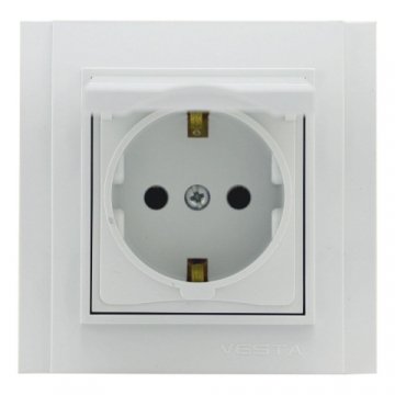 Розетка 2P+E Vesta-Electric Verona с крышкой белый FRZ00020103BEL
