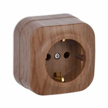 Розетка 2P+PE IEK Glory дуб ERH11-K24-16