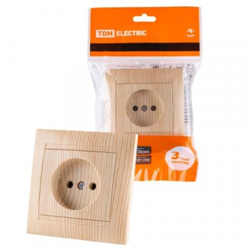 Розетка 2P TDM Electric Лама сосна SQ1815-0322