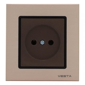 Розетка 2P Vesta-Electric Exclusive Champagne Metallic шампань FRZ00041002BSH