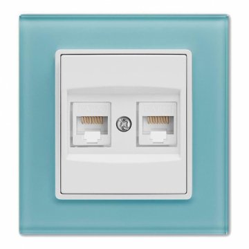 Розетка 2xLAN Vesta-Electric Exclusive Blue голубая FRZ00041023SIN