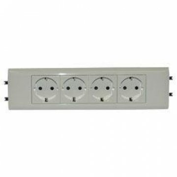 Розетка 4х2К+3 Legrand Mosaic 16А 250V белая 077434