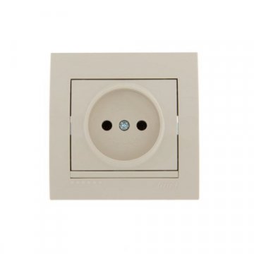 Розетка без зазем. Lezard Deriy кремовая 702-0303-121