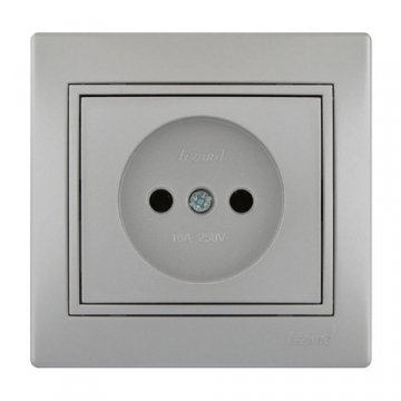 Розетка без зазем. Lezard Mira серебро 701-1010-121B