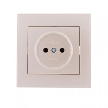 Розетка без зазем. Lezard Rain белый жемчуг 703-3030-121