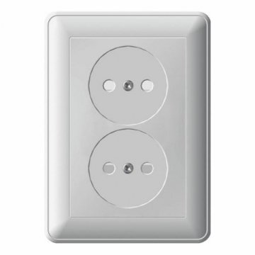 Розетка двойная 2К Schneider Electric W59 16A 250V со шторками белая RS16-254-18