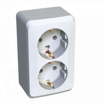 Розетка двойная 2К+З Schneider Electric Этюд 16A 250V белая PA16-007B