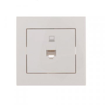 Розетка компьютерная Lezard Rain белая 703-0202-139