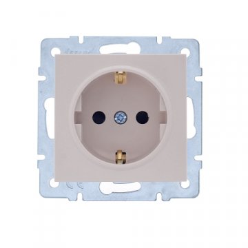 Розетка с защитой от детей Lezard Vesna кремовая 742-0388-124B