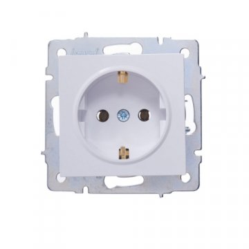 Розетка с зазем. Lezard Vesna белая 742-0288-122B