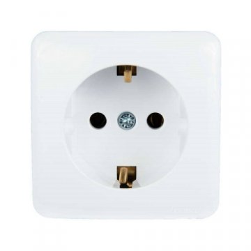 Розетка с зазем. Lezard Viola белая 751-0200-122