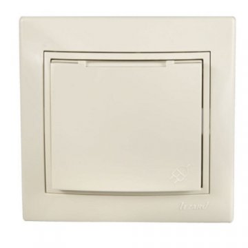 Розетка с зазем. с крышкой Lezard Mira кремовая 701-0303-123B